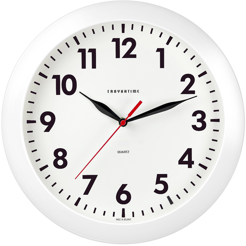 Настенные часы Troyka, 1xAA, белый (11110118)