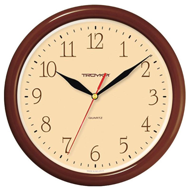 Настенные часы Troyka, 1xAA, коричневый/бежевый (21234287)