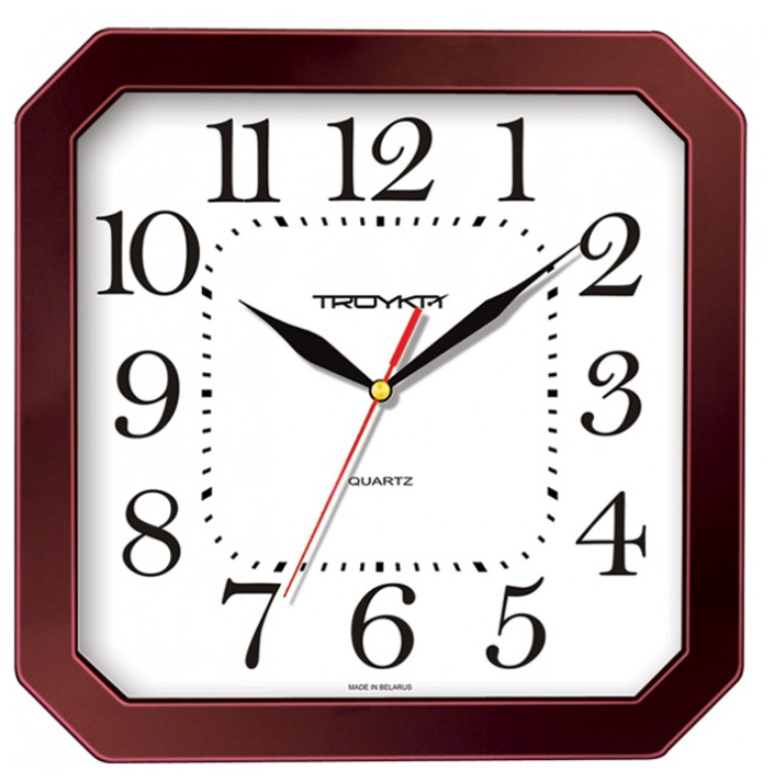 Настенные часы Troyka, 1xAA, коричневый/белый (31331316)