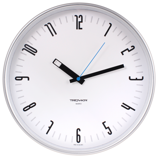 Настенные часы Troyka, 1xAA, белый (77777710)