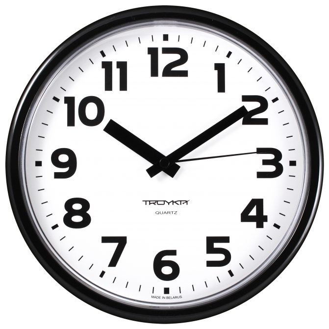 Настенные часы Troyka, 1xAA, черный/белый (91900945)