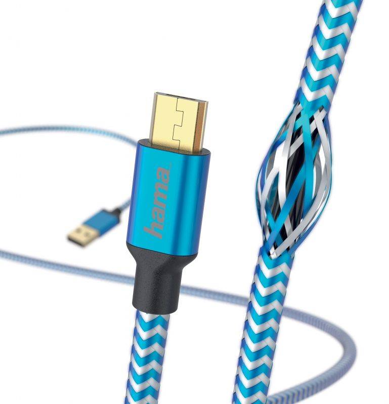 

Кабель microUSB-USB2.0(AM), Hama, 1.5m, синий (00178289)