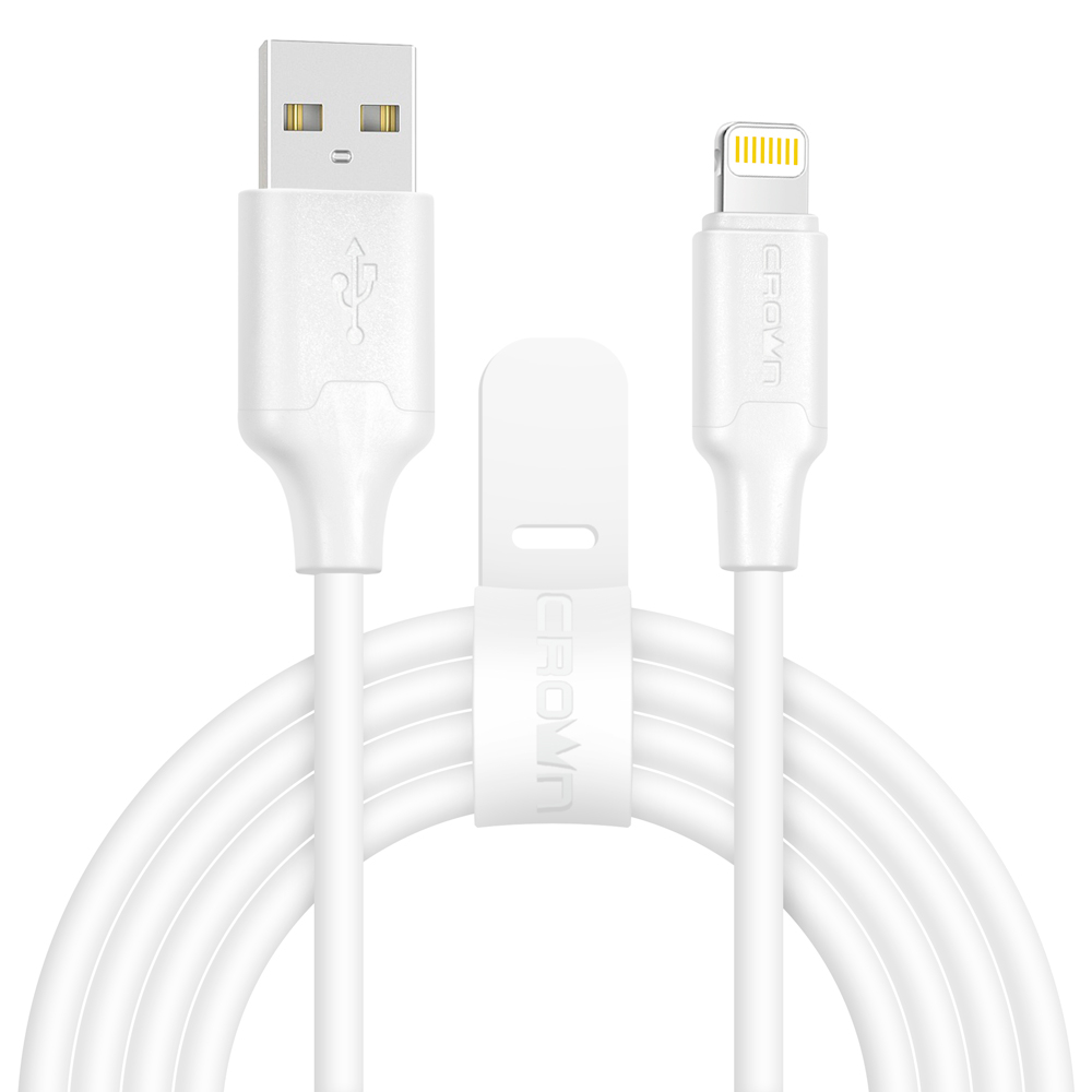 

Кабель USB-Lightning 8-pin, 2A, 2м, белый Crown CMCU-3018L (CM000003297), CMCU-3018L