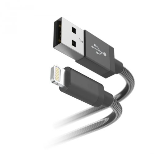 

Кабель USB-Lightning 8-pin, экранированный, 1.5м, черный Hama (00183339)