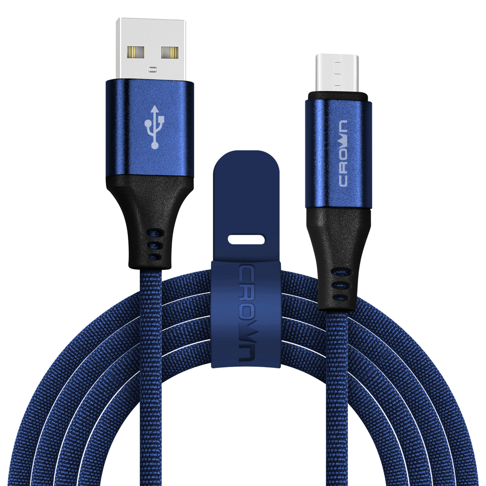 

Кабель USB-Micro USB, 2A, 1м, синий Crown (CMCU-3103M)