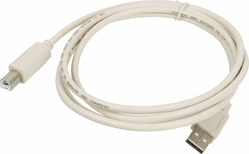 Кабель USB 2.0(Am)-USB 2.0(Bm), 1.8м, белый Ningbo USB2.0-AM-BM (841886) - фото 1