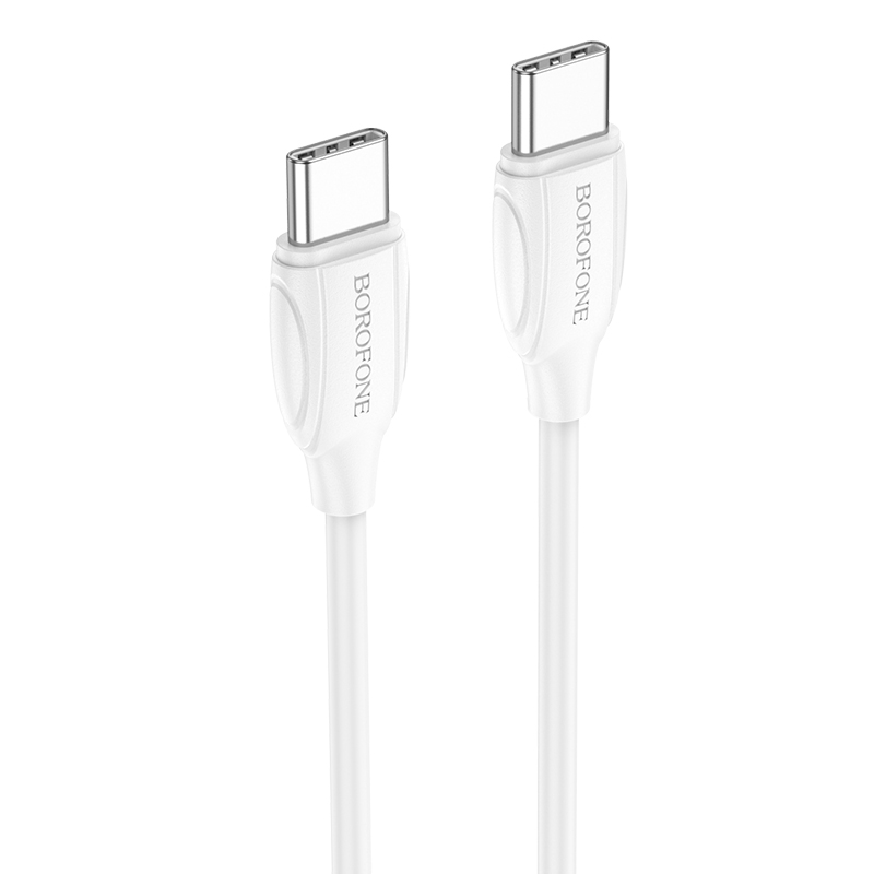 Кабель USB 3.0 Type-C(m)-USB 3.0 Type-C(m), 3A быстрая зарядка, 1м, белый Borofone BX19 (6931474752048)