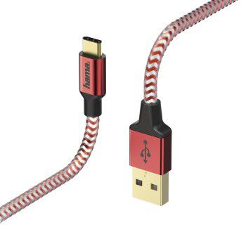

Кабель USB Type-C-USB2.0(AM), Hama, 1.5м, красный (00178296)