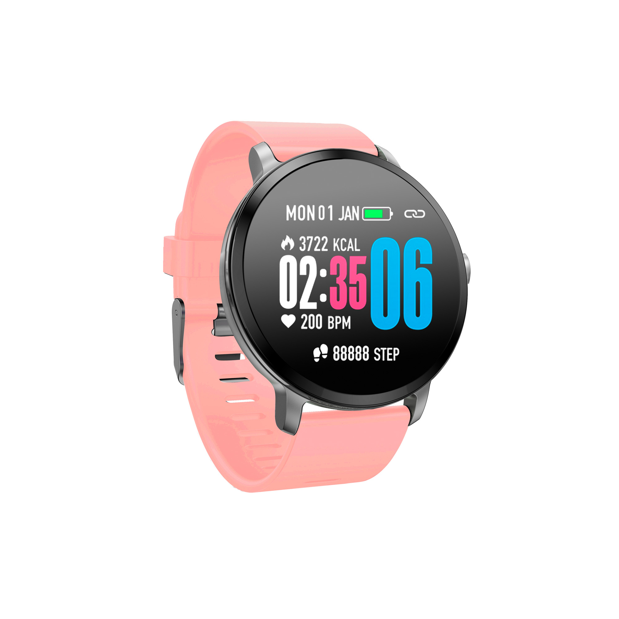 Смарт-часы JET Sport SW-1, серебристый/розовый (SW-1 Pink) б/у, минимальные следы эксплуатации, отказ от покупки, полный комплект