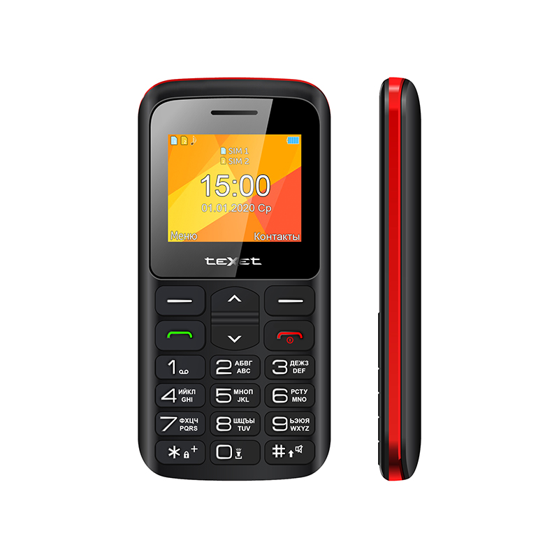 Мобильный телефон teXet TM-B323, 2" 176x220 TFT, BT, 1xCam, 2-Sim, 1000 мА·ч, micro-USB, черный/красный б/у, незначительные следы эксплуатации, полный комплект