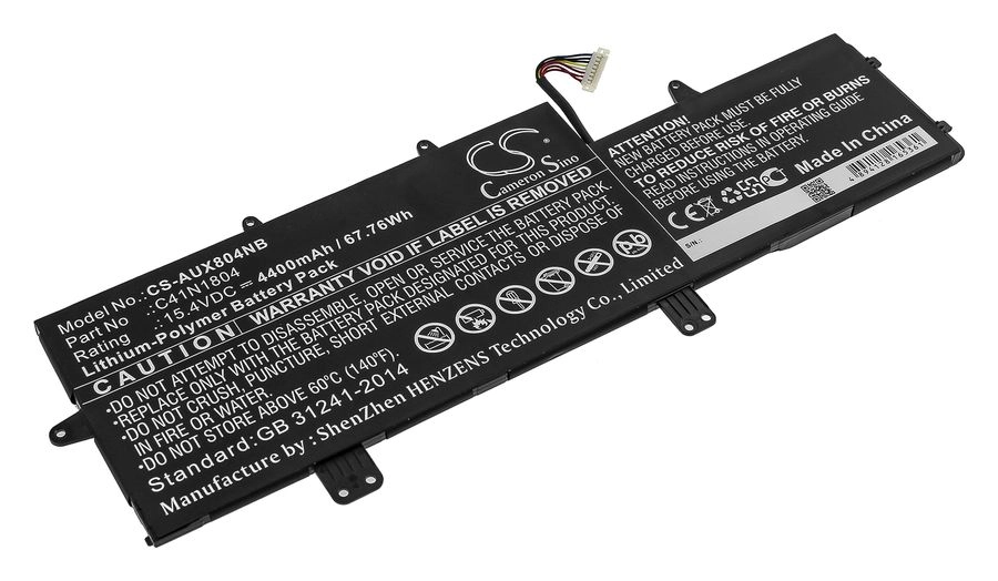 Аккумуляторная батарея CameronSino CS-AUX804NB для Asus, 15.4V, 4.4 А·ч, 67.8Wh, черный