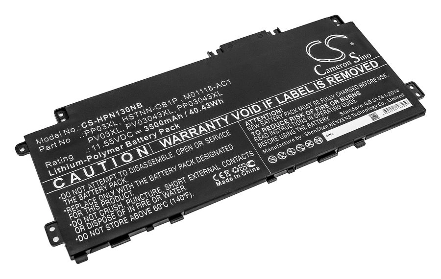 

Аккумуляторная батарея CameronSino CS-HPN130NB для HP, 11.6V, 3.5 А·ч, 40.4Wh, черный, CS-HPN130NB