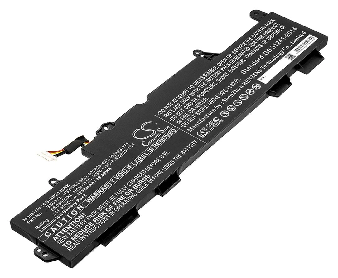 

Аккумуляторная батарея CameronSino CS-HPZ140NB для HP, 11.6V, 4.25 А·ч, 49.1Wh, черный, CS-HPZ140NB