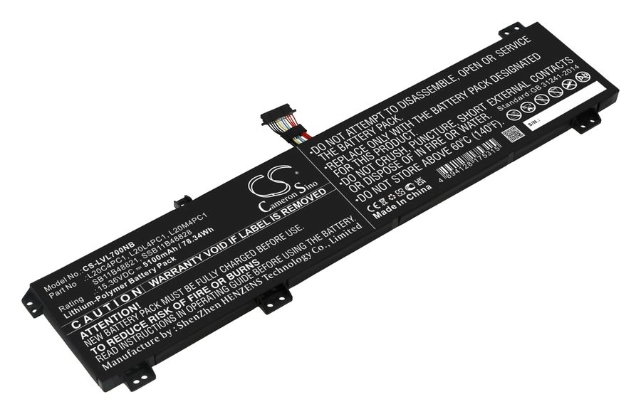 

Аккумуляторная батарея CameronSino CS-LVL700NB для Lenovo, 15.4V, 5.1 А·ч, 78.3Wh, черный, CS-LVL700NB