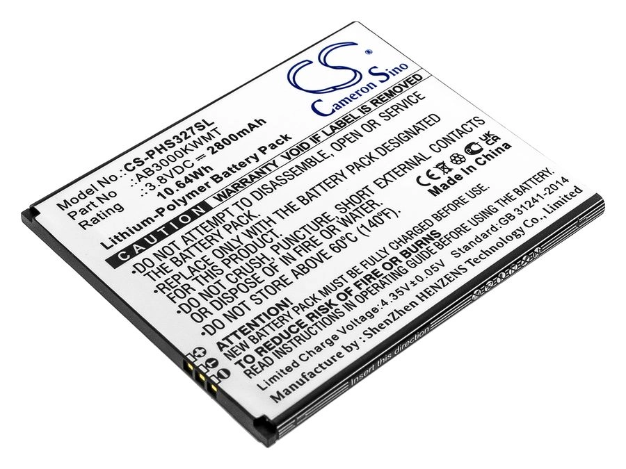 Аккумулятор CameronSino CS-PHS327SL/AB3000KWMT для Philips Xenium S327, CTS327
