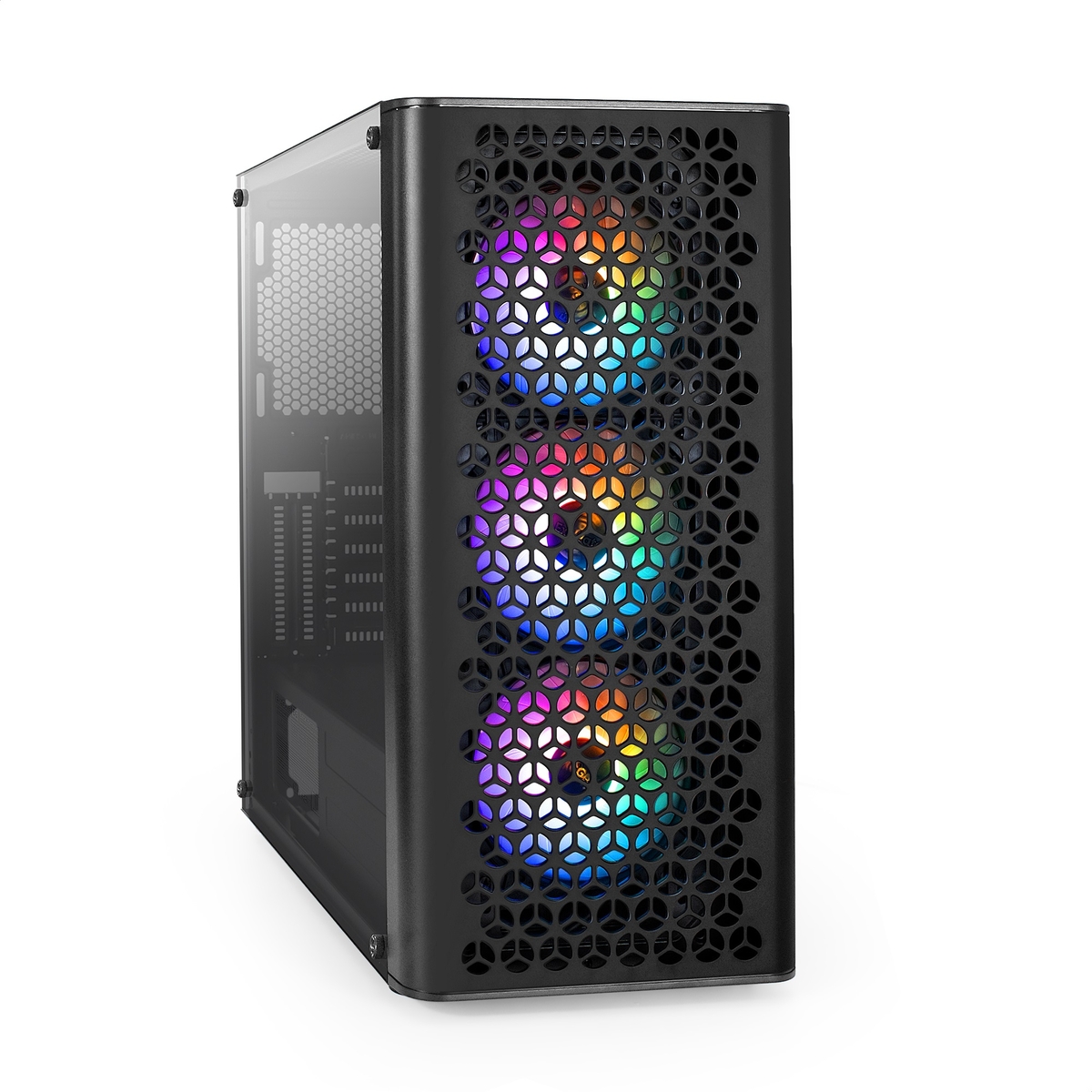 Корпус ExeGate EVO-9202, ATX, Midi-Tower, USB 3.0, RGB подсветка, черный, без БП (EX294965RUS)