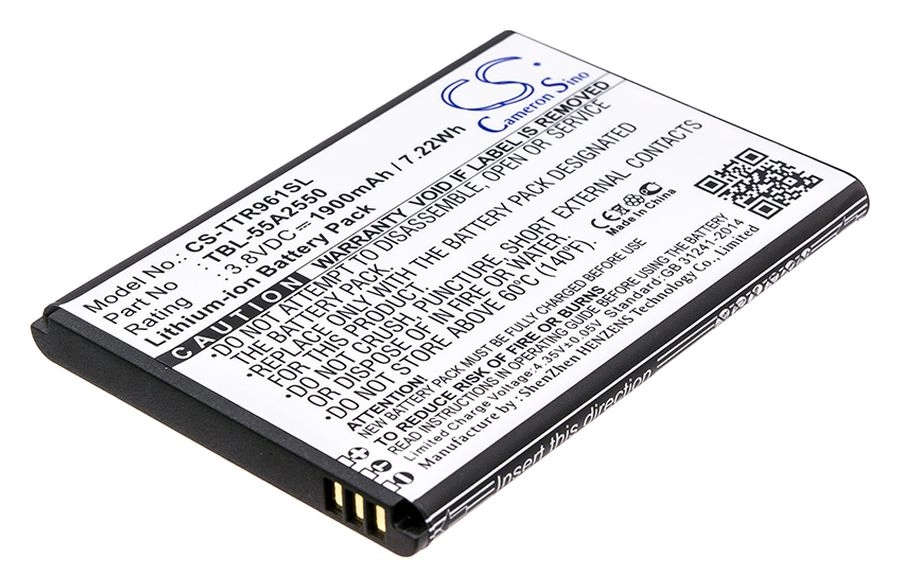 

Аккумулятор CameronSino CS-TTR961SL, 3,8 В, 1900 мАч для Tp-Link M7350 (TBL-55A2550), черный, CS-TTR961SL