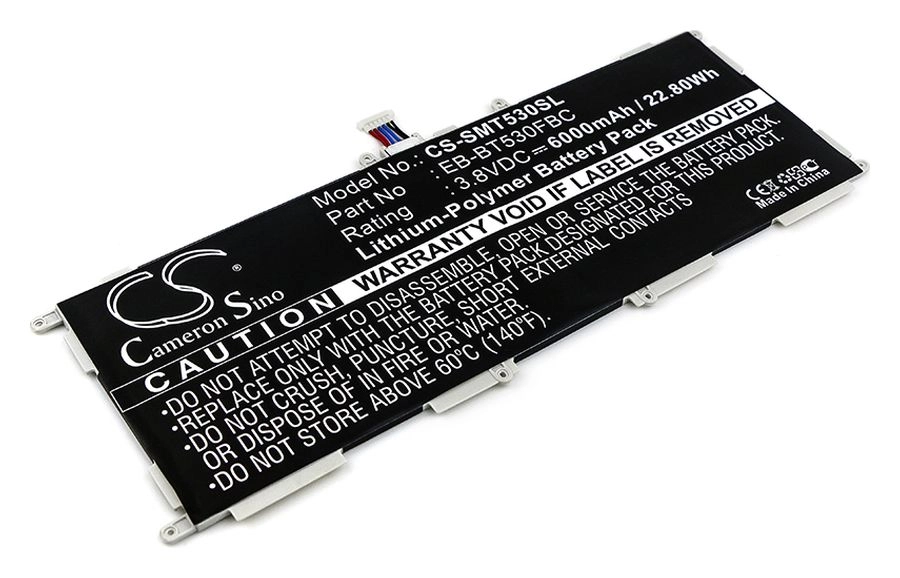 

Аккумулятор CameronSino CS-SMT530SL, 3.8V, 6 А·ч, Li-pol для Samsung Galaxy Tab 4 10.1 SM-T530, SM-T53, SM-T535, SM-T537, CS-SMT530SL