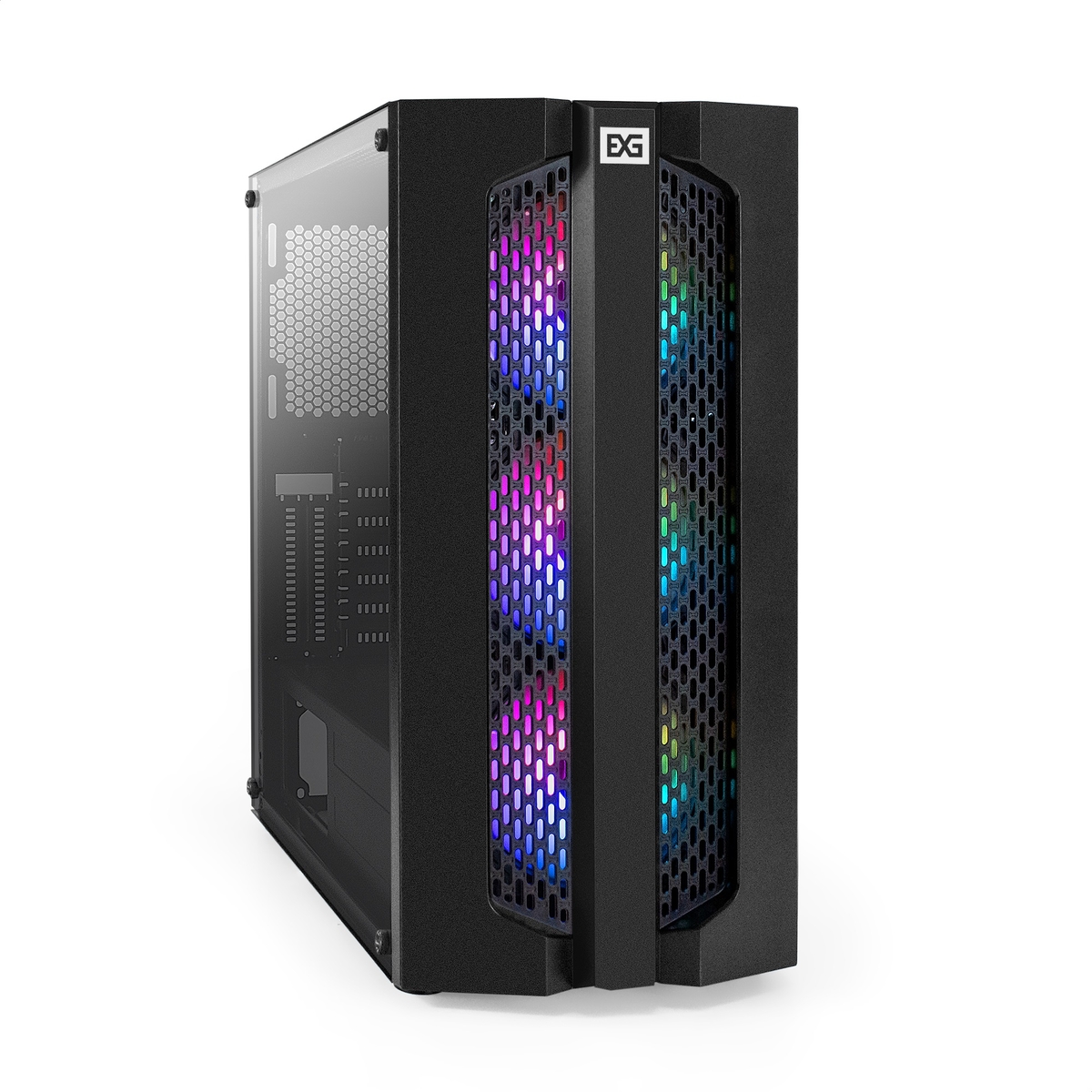 Корпус ExeGate EVO-9205, ATX, Midi-Tower, USB 3.0, RGB подсветка, черный, без БП (EX294966RUS)