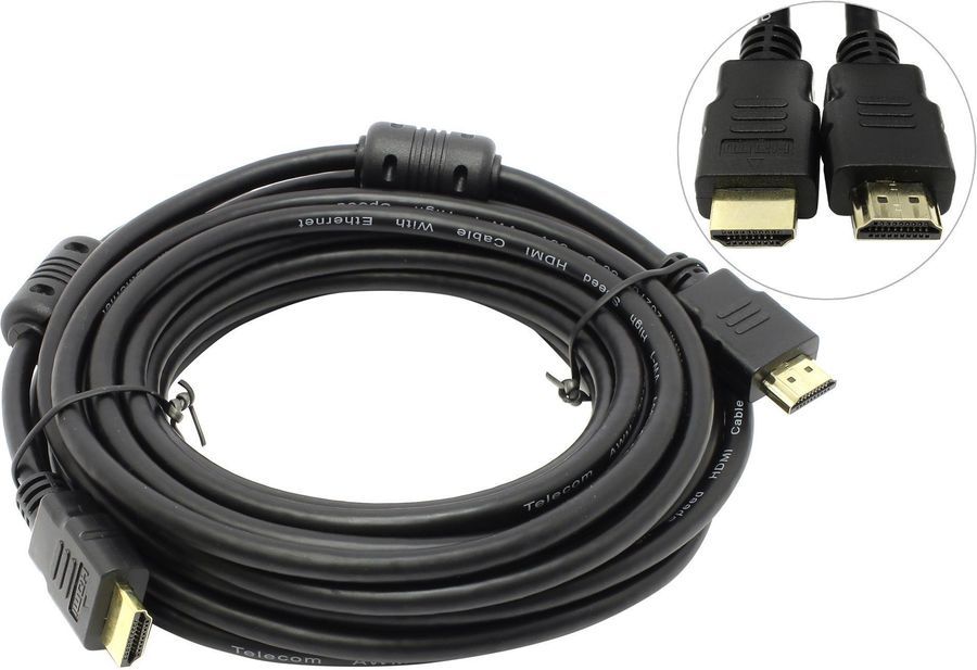 

Кабель HDMI(19M)-HDMI(19M) v2.0 4K, ферритовый фильтр, 15 м, черный PREMIER 5-813 (5-813 15.0), 5-813