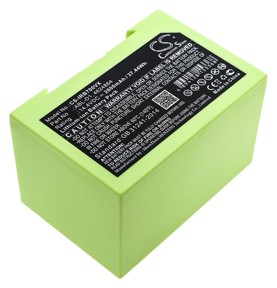 Аккумулятор CameronSino CS-IRB700VX, 14.4V 2600mAh для iRobot Roomba i7, Roomba i7+, Roomba e5, 7150, Roomba 7550, Roomba 5150, зеленый