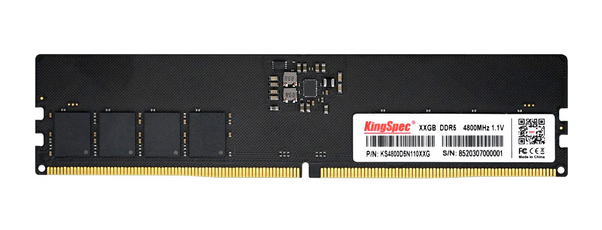 

Память DDR5 DIMM 16Gb, 4800MHz, CL40, 1.1V, KingSpec (KS4800D5P11016G) Retail, KS4800D5P11016G