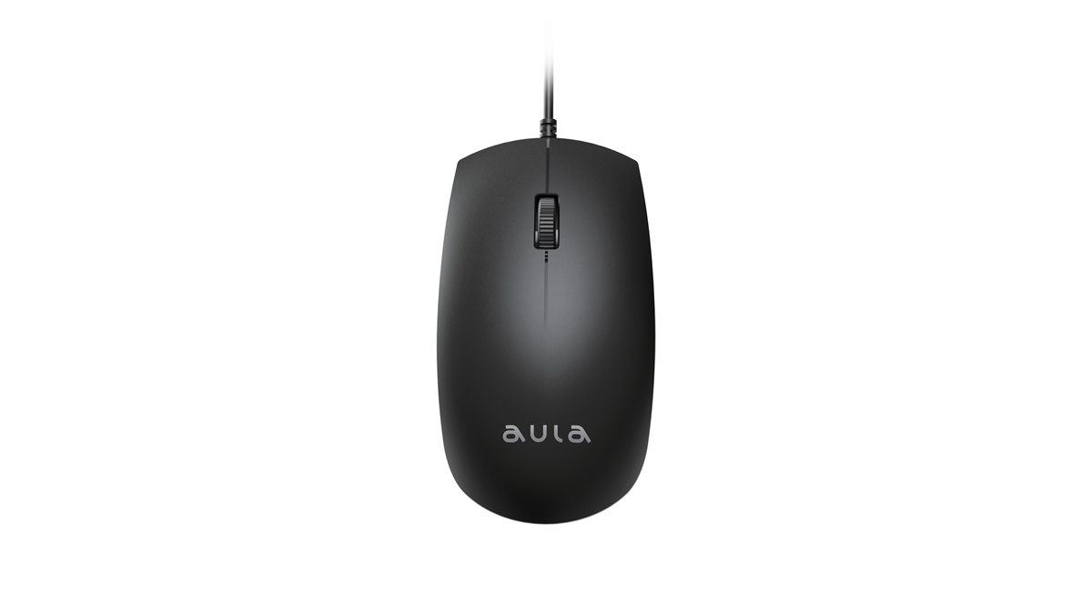 Мышь проводная AULA AM100, 1200dpi, оптическая светодиодная, USB, черный