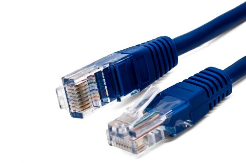 Патч-корд UTP кат.5e, 0.5 м, RJ45-RJ45, синий, CCA, Fillum (FL-U5-0.5M-BL)