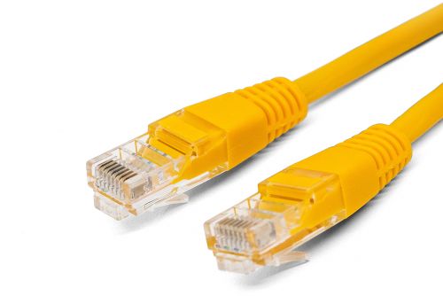 Патч-корд UTP кат.5e, 0.5 м, RJ45-RJ45, желтый, CU, Fillum (FL-U5-C-0.5M-Y)