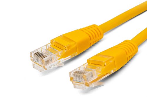 Патч-корд UTP кат.5e, 3 м, RJ45-RJ45, желтый, CU, Fillum (FL-U5-C-3M-Y)