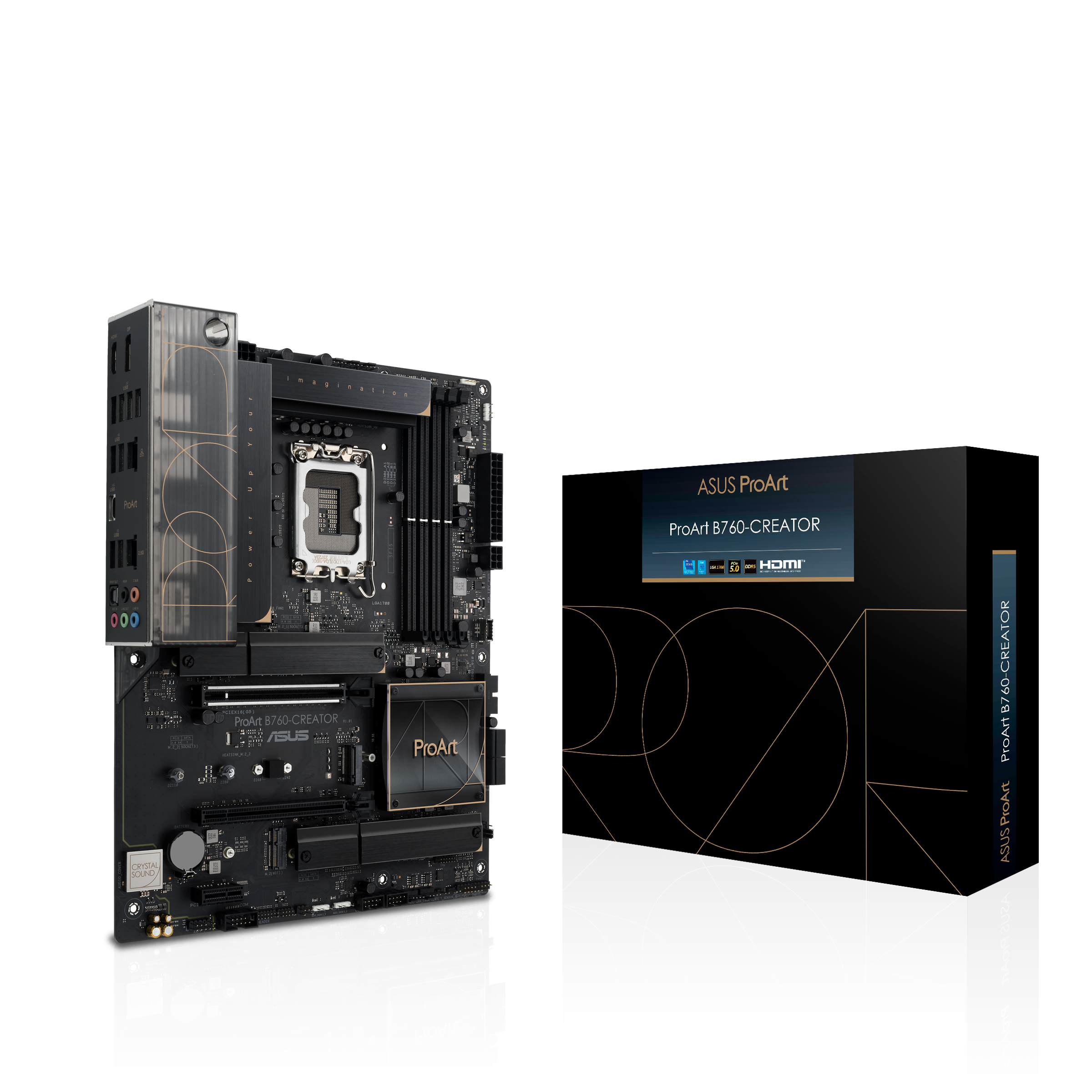 Материнская плата ASUS PROART B760-CREATOR, Socket1700, Intel B760, 4xDDR5 DIMM, 2PCI-Ex16, 4SATA3, 7.1-ch, GLAN, 2.5GLAN, 6 USB 3.2, 2 USB Type-C, HDMI, DP, ATX, Retail