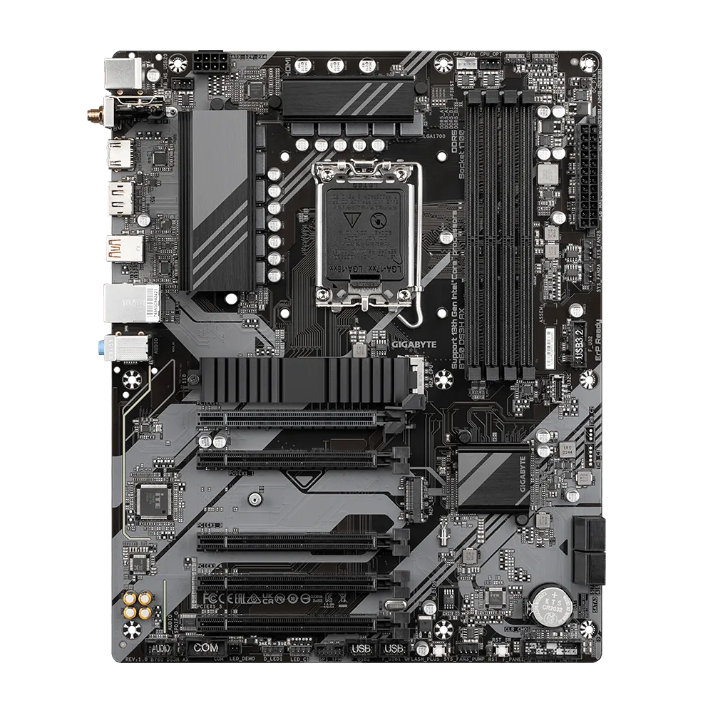 

Материнская плата GIGABYTE B760 DS3H AX, Socket1700, Intel B760, 4xDDR5 DIMM, PCI-Ex16, 4SATA3, 7.1-ch, GLAN, 2 USB 3.2, 2 USB Type-C, HDMI, DP, ATX, Retail, B760 DS3H AX