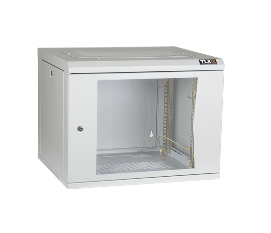 Шкаф настенный 9U 600x500, стекло, серый, TWC-096050-G-W-GY, TLK б/у, с внутреннего использования, следы эксплуатации, комплект полный