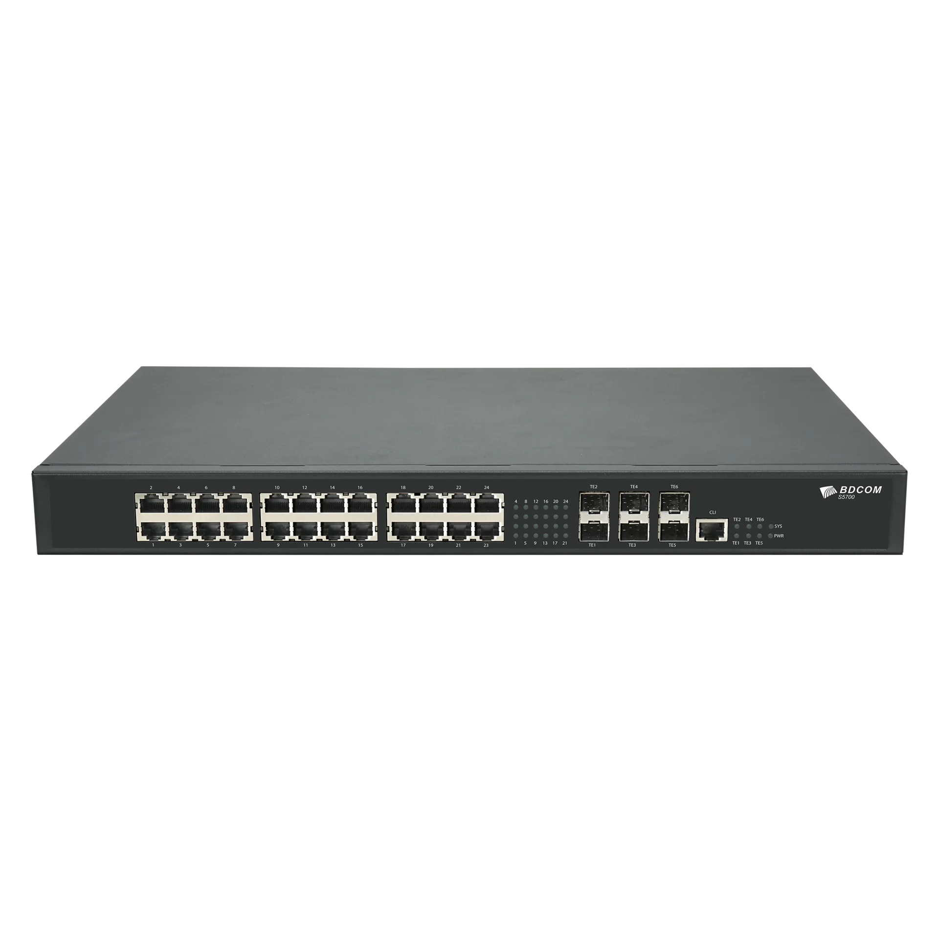 

Коммутатор BDCom S5700-24ET6X, управляемый, кол-во портов: 24x2.5 Гбит/с, кол-во SFP/uplink: SFP+ 6x10 Гбит/с, установка в стойку, S5700-24ET6X