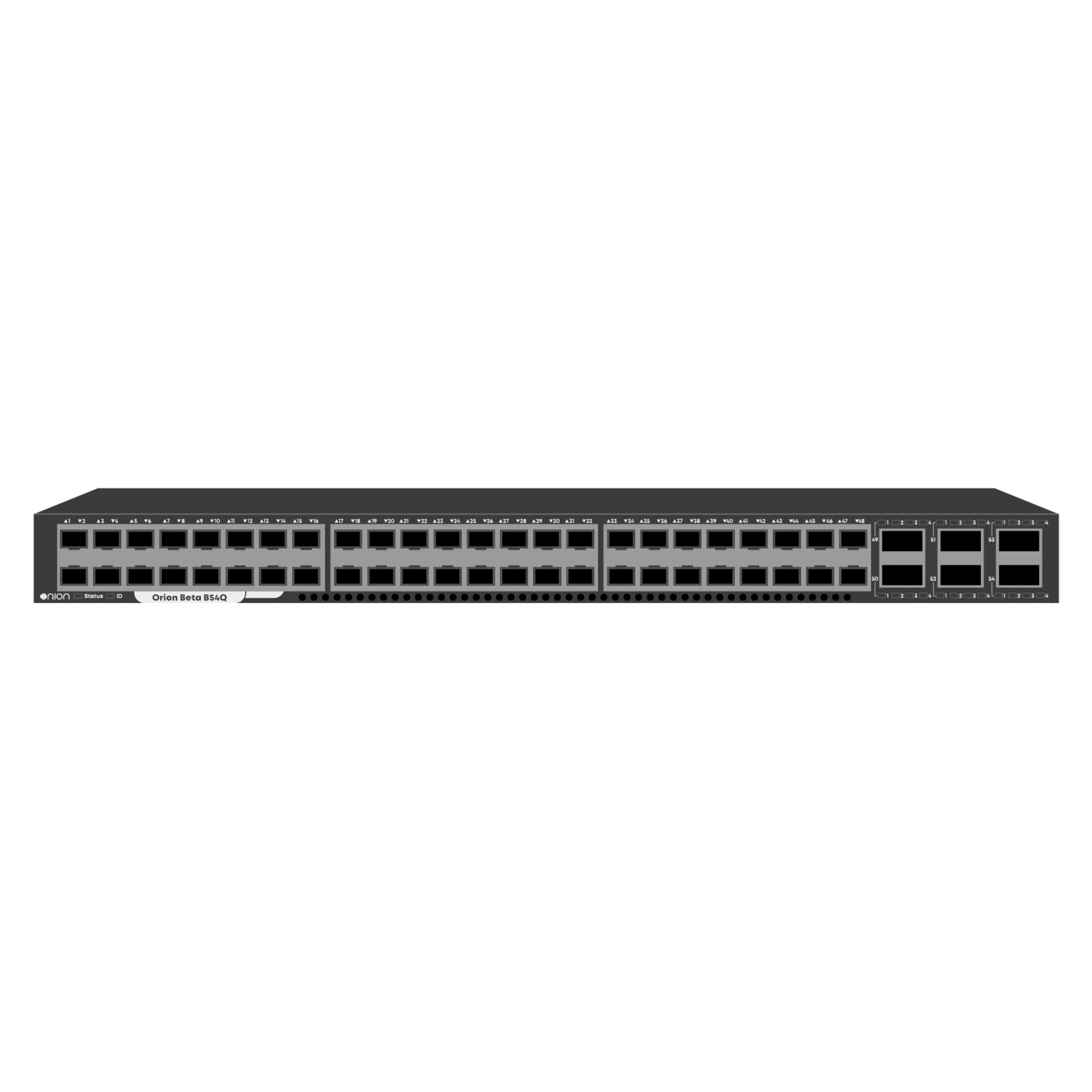 

Коммутатор Orion Beta B54Q, управляемый, кол-во портов:, SFP+ 48x10, кол-во SFP/uplink: QSFP+ 6x40 Гбит/с, установка в стойку, Beta B54Q