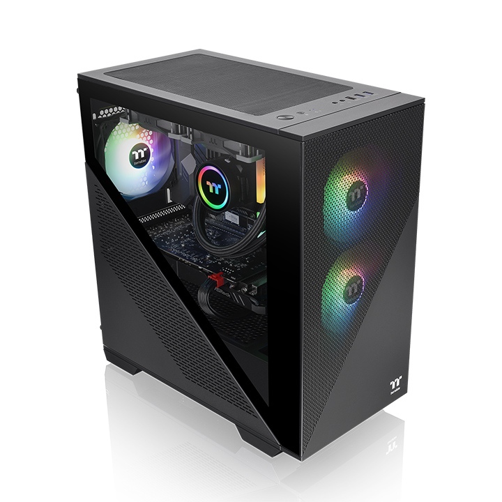 

Корпус Thermaltake Divider 170 TG, mATX, Micro-Tower, 2xUSB 3.0, RGB подсветка, черный, без БП (CA-1S4-00S1WN-00), Divider 170 TG
