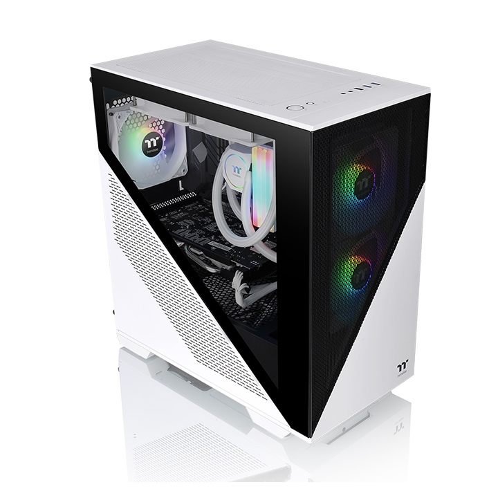 Корпус Thermaltake Divider 170 TG Snow, mATX, Micro-Tower, 2xUSB 3.0, RGB подсветка, белый, без БП (CA-1S4-00S6WN-00)