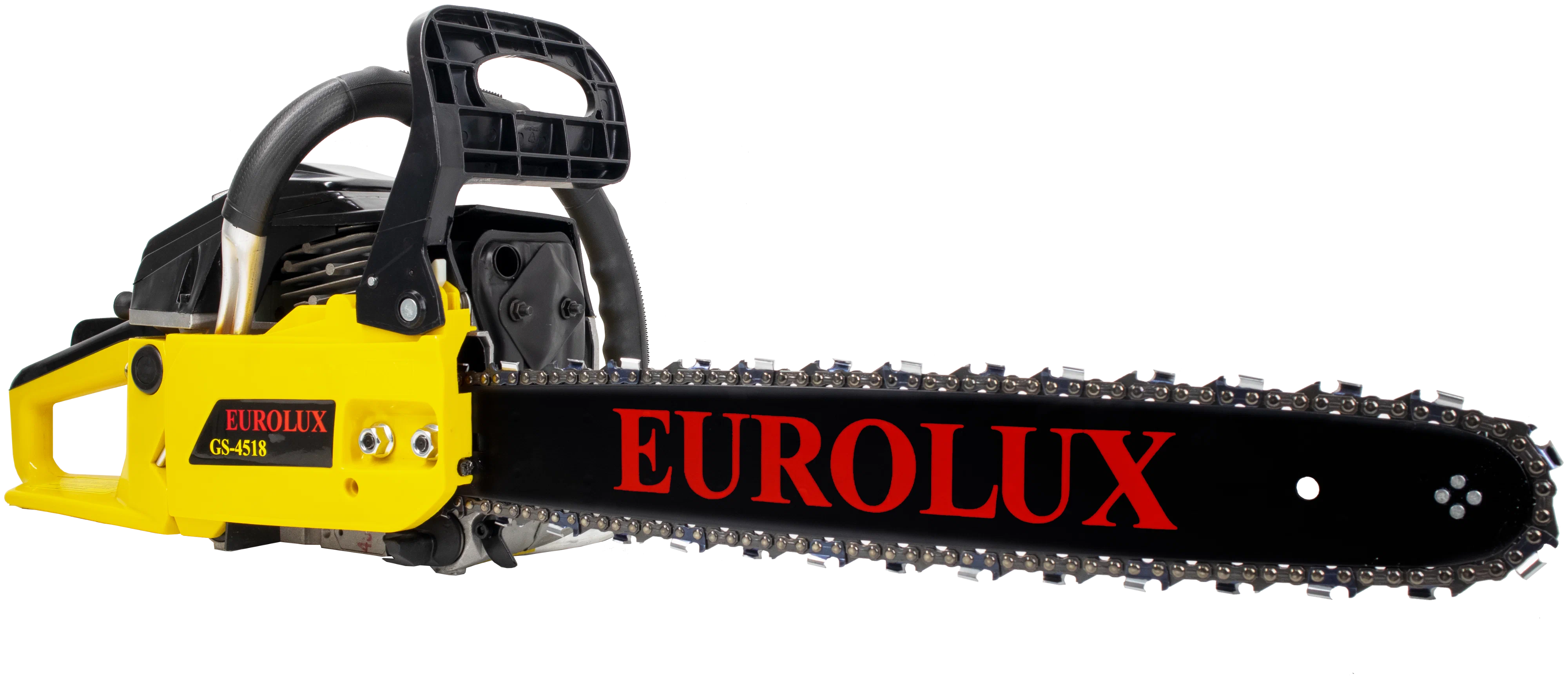 

Бензопила Eurolux GS-4518, 2.3 кВт, 3.1 л.с., бензиновая, шина 50.5 см, шаг 0.325 дюйма, емкость топливного бака 550 мл, 6.9 кг (70/6/25), GS-4518