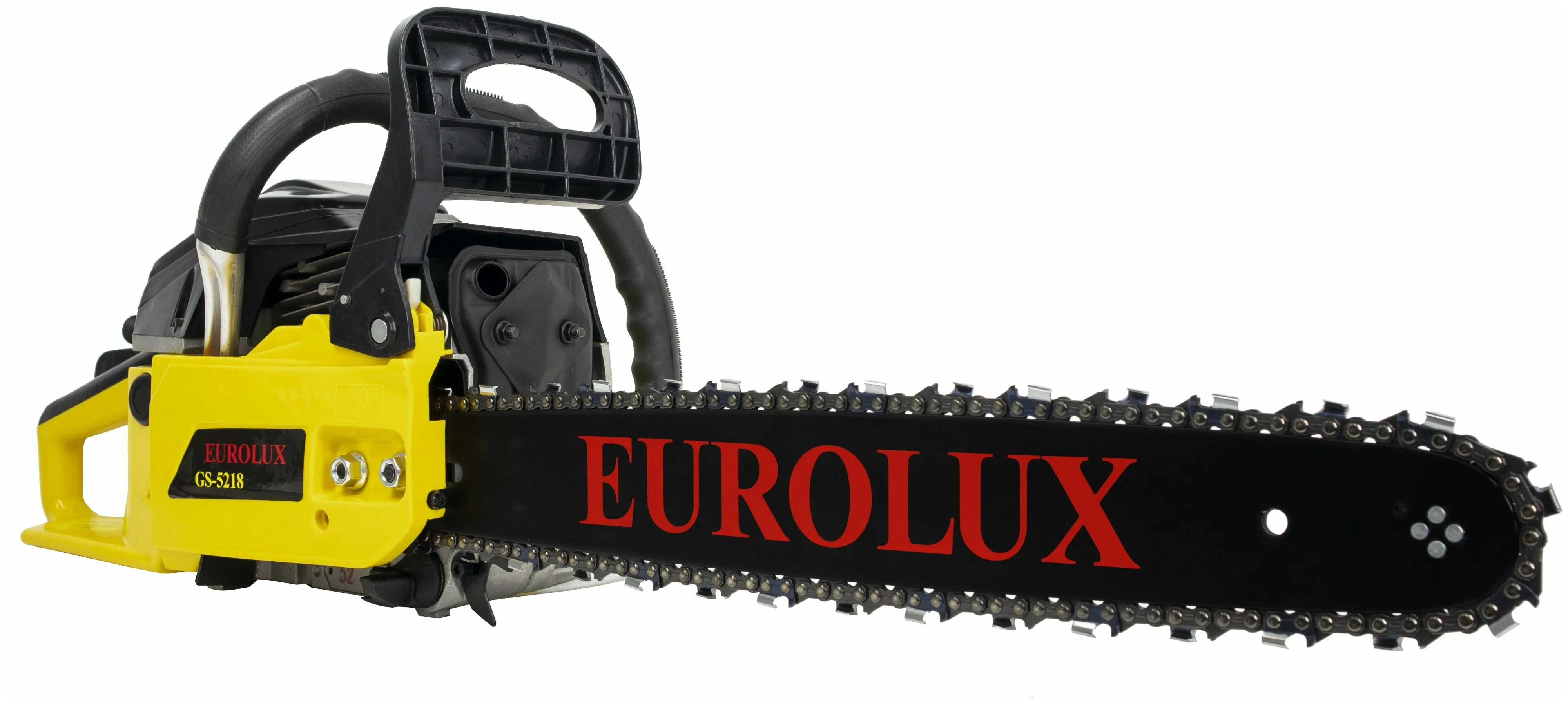 

Бензопила Eurolux GS-5218, 2.8 кВт, 3.8 л.с., бензиновая, шина 45 см, шаг 0.325 дюйма, емкость топливного бака 550 мл, 6.5 кг (70/6/26), GS-5218