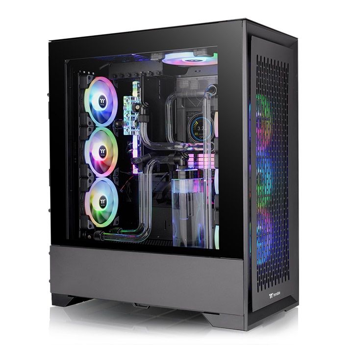 Корпус Thermaltake CTE T500 Air, ATX, Midi-Tower, 2xUSB 3.0, USB Type-C, RGB подсветка, черный, без БП (CA-1X8-00F1WN-00)