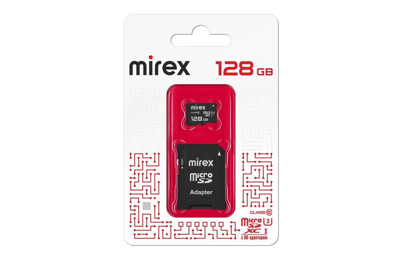 Карта памяти 128Gb microSDXC Mirex Class 10 UHS-I U3 + адаптер (13613-AD3UH128)