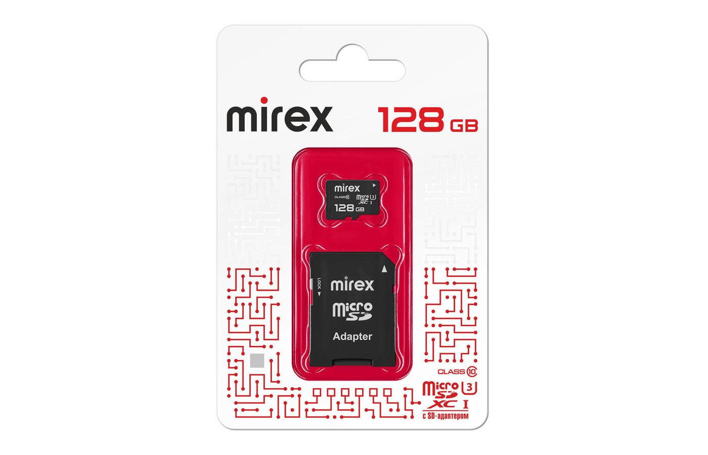 Карта памяти 128Gb microSDXC Mirex Class 10 UHS-I U3 адаптер 13613-AD3UH128 115000₽