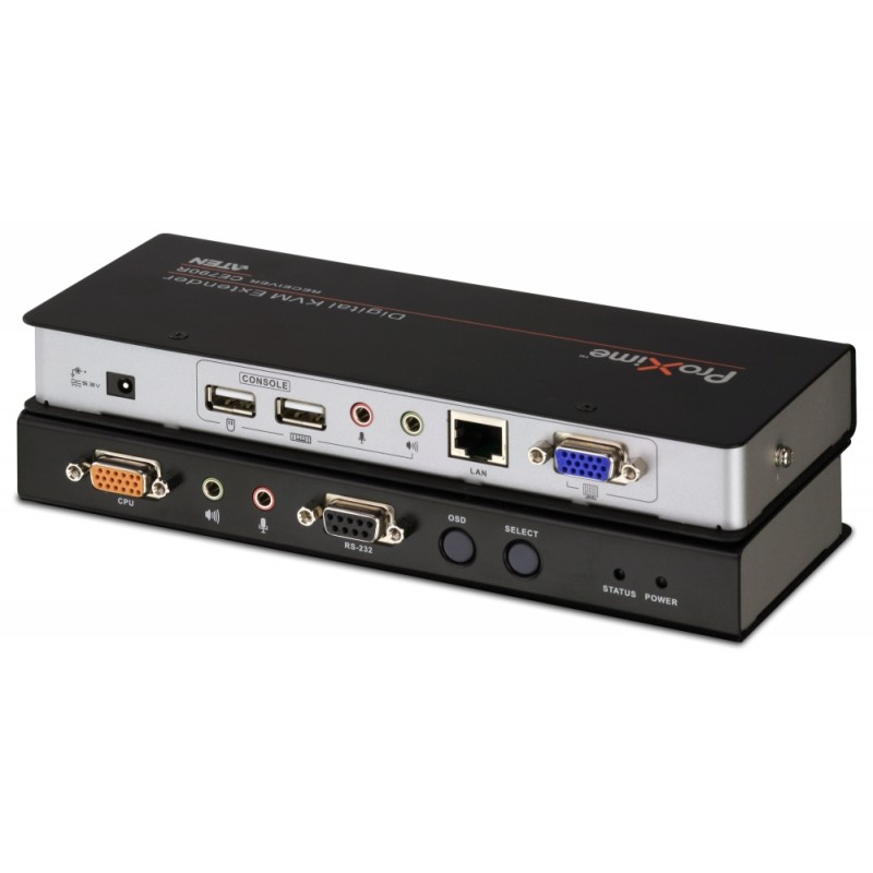 KVM-удлинитель ATEN CE770, 1280x1024, по витой паре до 300 м, 1xUTP Cat5e, SPHD15+HD-DB15+2xUSB A-тип+2xMINI JACK+DB9 (CE770-AT-G)