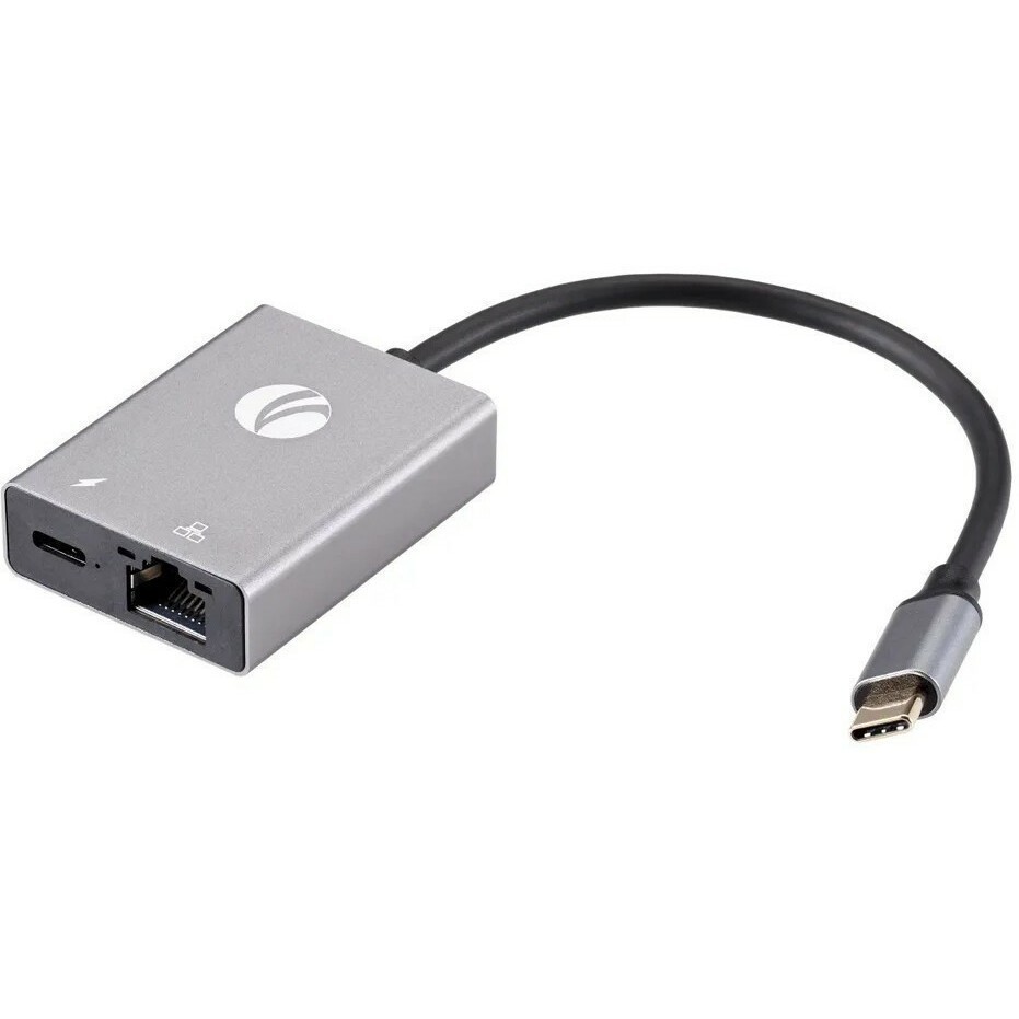 

Переходник (адаптер) USB 2.0 Type-C(m)-RJ-45 (F), USB Type-C (F), серый, VCOM (CU4591)