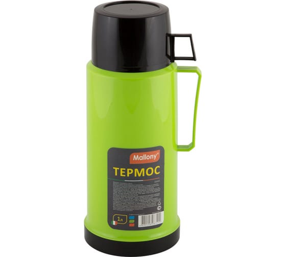 

Термос Mallony 2644H, 1 л, корпус пластик/колба стекло, зеленый (001721), 2644H