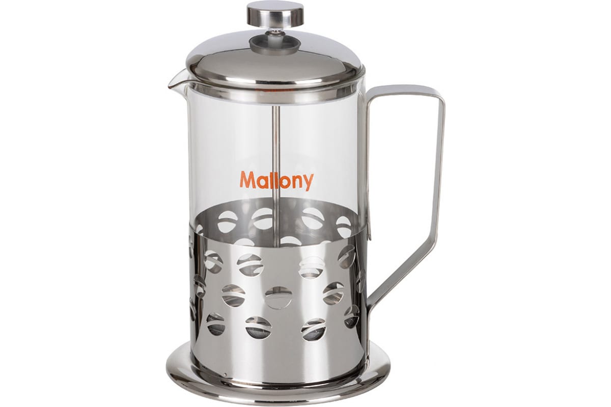 

Френч-пресс Mallony Caffe В535-800ML, 800 мл, металл/стекло (950082), В535-800ML