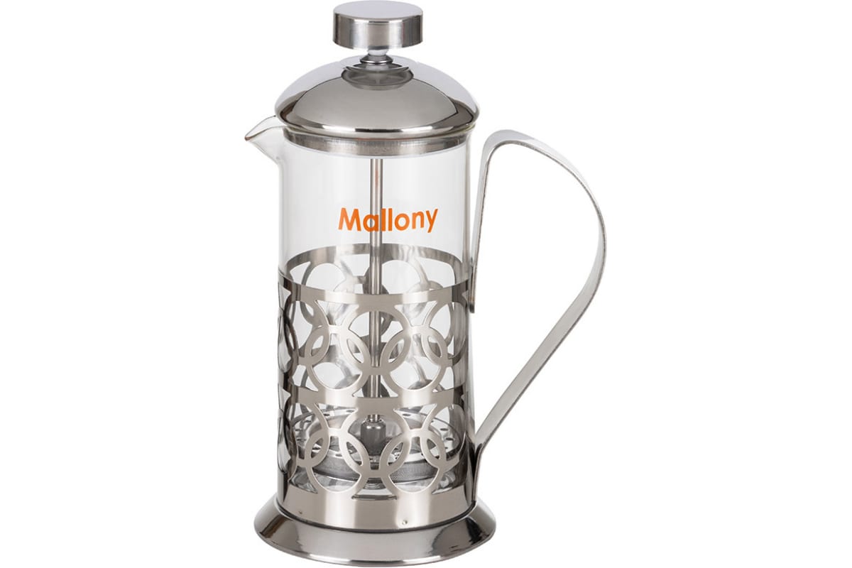 

Френч-пресс Mallony Olimpia T046-350ML, 350 мл, металл/стекло (950100), T046-350ML