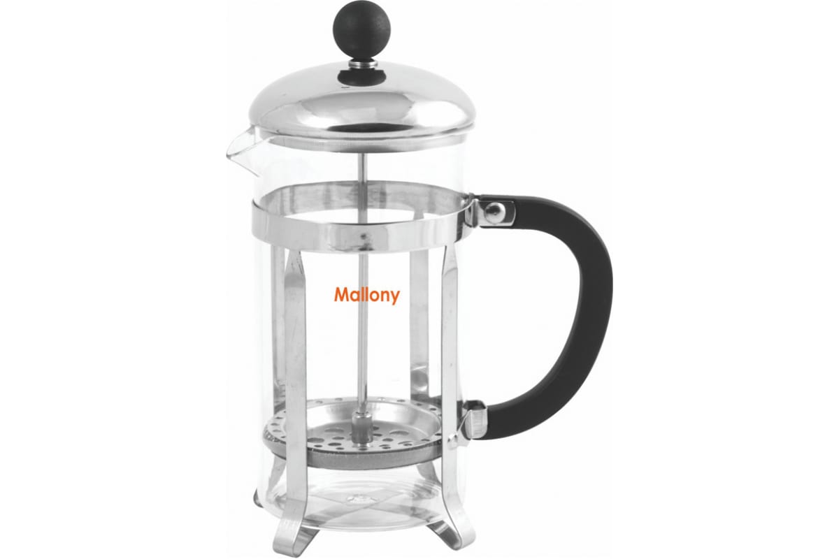 

Френч-пресс Mallony Сlassico T002-600ML, 600 мл, металл/стекло (950144), T002-600ML