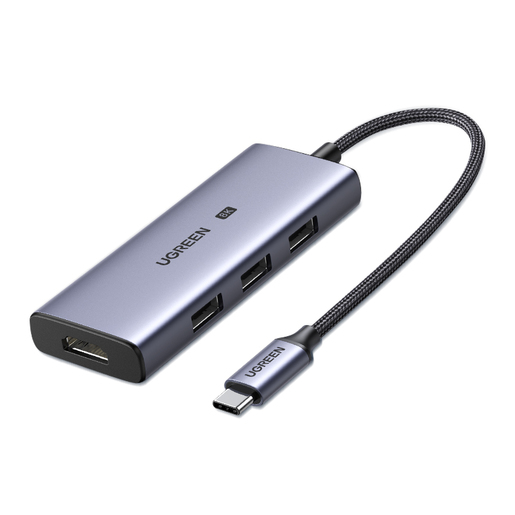 Адаптер UGREEN CM500, USB-C to 3×USB 3.0+HDMI, серый (50629_)