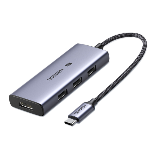 

Адаптер UGREEN CM500, USB-C to 3×USB 3.0+HDMI, серый (50629_), CM500